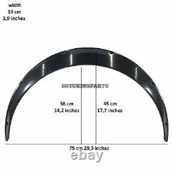 100mm Wide Universal Fender Flares Wheel Arch Extension Arches Trims JDM Set RUM
