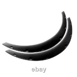 2.75/70mm Universal Flexible Car Fender Flares Extra Wide Body Wheel Arches BLK
