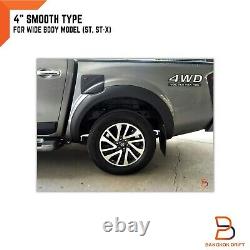 4 Smooth Fender Flares Arch For Nissan Navara Np300 D23 15-20 Wide Body Pickup