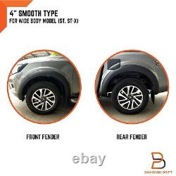 4 Smooth Fender Flares Arch For Nissan Navara Np300 D23 15-20 Wide Body Pickup