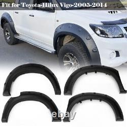 4Pcs Black Wide Wheel Arches Fender Flares Set For Toyota Hilux Vigo 2005-2014