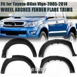 4Pcs Black Wide Wheel Arches Fender Flares Set For Toyota Hilux Vigo 2005-2014