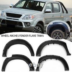 4Pcs Black Wide Wheel Arches Fender Flares Set For Toyota Hilux Vigo 2005-2014