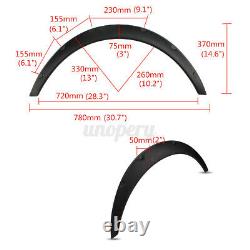 4x 2'' 50mm Universal JDM Fender Flare Widened Wide Body Wheel Arch ABS Car