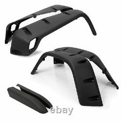 6PCS 7 Wide Black Extended Fender Flares Kit For Jeep Wrangler TJ 1997-2006