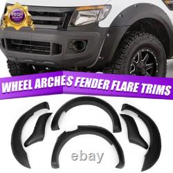 6Pcs Black Wide Wheel Arches Fender Flares Body Kit For 12-2015 Ford Ranger T6 A