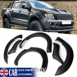 6Pcs Black Wide Wheel Arches Fender Flares Body Kit For 12-2015 Ford Ranger T6 A