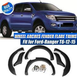 6Pcs Black Wide Wheel Arches Fender Flares Body Kit For 12-2015 Ford Ranger T6 A
