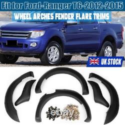 6Pcs Black Wide Wheel Arches Fender Flares Body Kit For 2012-2015 Ford Ranger T6