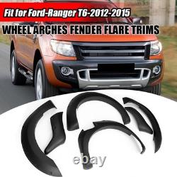 6Pcs Black Wide Wheel Arches Fender Flares Body Kit For 2012-2015 Ford Ranger T6