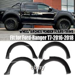 6Pcs Black Wide Wheel Arches Fender Flares Body Kit For Ford Ranger T7 2016-2018