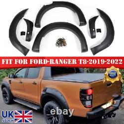 6Pcs Black Wide Wheel Arches Fender Flares Body Kit For Ford Ranger T8 2019-2022