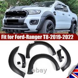 6Pcs Black Wide Wheel Arches Fender Flares Body Kit For Ford Ranger T8 2019-2022