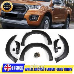 6Pcs Black Wide Wheel Arches Fender Flares Body Kit For Ford Ranger T8 2019-2022