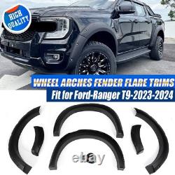 6Pcs Black Wide Wheel Arches Fender Flares Body Kit For Ford Ranger T9 2023-2024