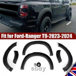6Pcs Black Wide Wheel Arches Fender Flares Body Kit For Ford Ranger T9 2023-2024