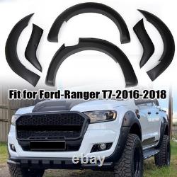 6Pcs Wide Wheel Arches Fender Flares Body Kit Black For Ford Ranger T7 2016-2018