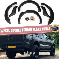 6Pcs Wide Wheel Arches Fender Flares Body Kit For 12-2015 Ford Ranger T6 Black