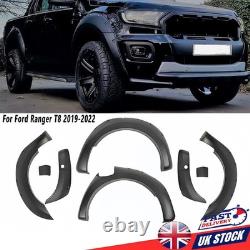 6x Wide Wheel Arches Fender Flares Body Kit Black For Ford Ranger T8 2019-2022