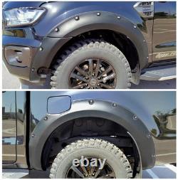 6x Wide Wheel Arches Fender Flares Body Kit Black For Ford Ranger T8 2019-2022