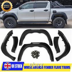 6x Wide Wheel Arches Fender Flares Body Kit Black For Toyota Hilux Revo 2015-19