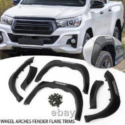 6x Wide Wheel Arches Fender Flares Body Kit Black For Toyota Hilux Revo 2015-19