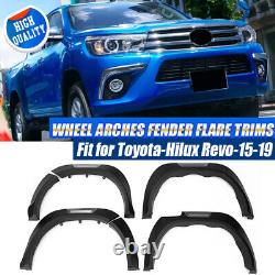 6x Wide Wheel Arches Fender Flares Body Kit Black For Toyota Hilux Revo 2015-19