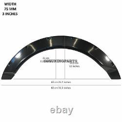 75mm Wide Universal Fender Flares Wheel Arch Extension Arches Trims JDM Set RUN