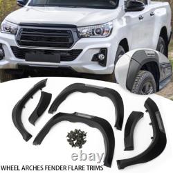 Black For Toyota Hilux Revo 2015-2019 Wheel Arches Fender Flares Wide Body Kit
