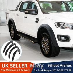 Black Wide Wheel Arch Fender Flare Body Kit For Ford Ranger T7 T8 2015-2022