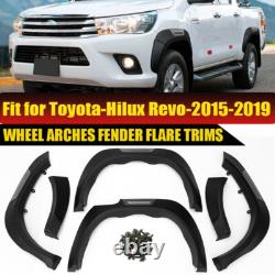 Black Wide Wheel Arches Fender Flares Body Kit 2015-2019 For Toyota Hilux Revo