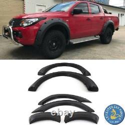 Black Wide Wheel Arches Fender Flares Set Mitsubishi L200 Series 5 2015-2019