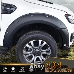 Bolt Style Wide Wheel Arches Extensions Kit Matte Black for Ford Ranger 19-22 T8