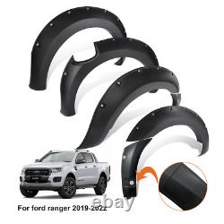 Bolt Style Wide Wheel Arches Extensions Kit Matte Black for Ford Ranger 19-22 T8