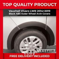 Fits Vauxhall Vivaro X82 Lwb 1419 Black Abs Wide Body Wheel Arch Cover Trim