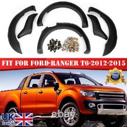 For 2012-2015 Ford Ranger T6 Black Wide Wheel Arches Fender Flares Body Kit 6Pcs