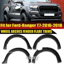 For 2016-2018 Ford Ranger T7 Black Wide Wheel Arches Fender Flares Body Kit 6Pcs