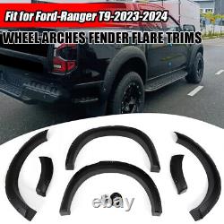 For 2023-24 Ford Ranger T9 Wildtrak Wide Wheel Arches Fender Flares Kits Black