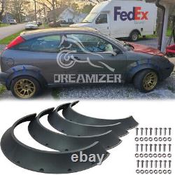 For Ford Focus Fiesta 4Pcs Fender Flares Extra Extension Wide Body Wheel Arches