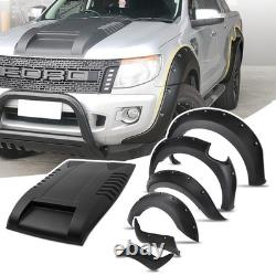 For Ford Ranger T6 2012-2014 Wide Wheel Arches Hood Scoop Bonnet Guard Body Kit