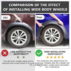 For SUV Sedan 4Pcs Wheel Arches Fender Flares Extra Wide Body Universal Mudguard