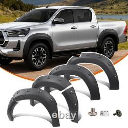 For Toyota Hilux MK9 2021-2025 Black Wide Wheel Arches Fender Flares Body Kit