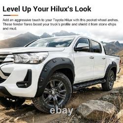 For Toyota Hilux MK9 2021-2025 Black Wide Wheel Arches Fender Flares Body Kit
