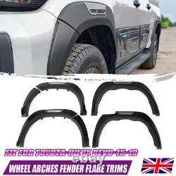 For Toyota Hilux Revo 2015-2019 Wide Wheel Arches Fender Flares Black Body Kit