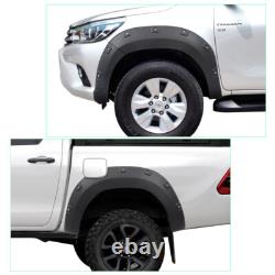 For Toyota Hilux Revo 2015-2020 Rivet Style Wide Wheel Arches Body Kit Black