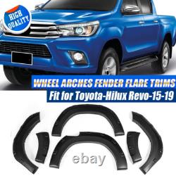 For Toyota Hilux Revo Wide Wheel Arches Fender Flares Kit Matte Black 2015-2019