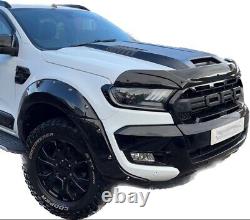 GLOSS BLACK Ford Ranger WHEEL-ARCHES x4 T7 T8 T9 2016- 2023 Wide Fenders Flare
