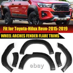 Matte Black 15-19 For Toyota Hilux Revo Wide Wheel Arches Fender Flares Body Kit