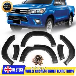 Matte Black 15-19 For Toyota Hilux Revo Wide Wheel Arches Fender Flares Body Kit