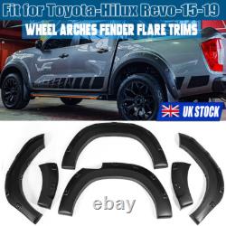 Matte Black 15-19 For Toyota Hilux Revo Wide Wheel Arches Fender Flares Body Kit
